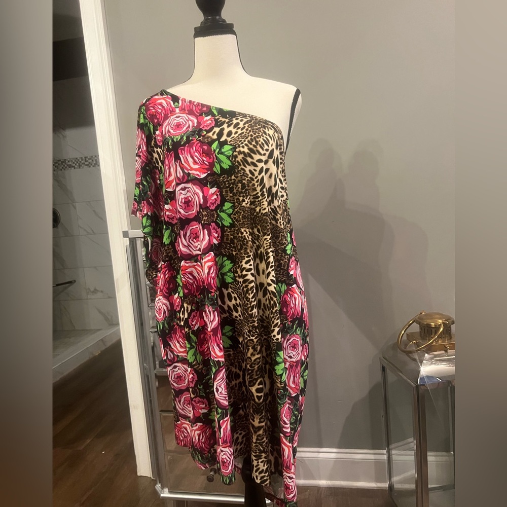 Betsey Johnson floral on each side and leopard in the middle one sexy little top